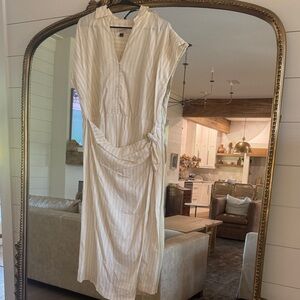 Universal Thread Cream Striped Midi Dress